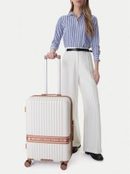 Beverly Hills Polo Club Walizka średnia CEO-BHPC-WAL-008-M Beżowy. Brązowe walizki męskie Beverly Hills Polo Club, bez wzorów, z tworzywa sztucznego, średnie. Za 359.99 zł.