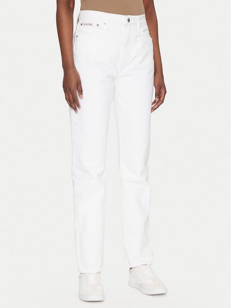 Calvin Klein Jeans Jeansy Authentic J20J225136 Biały Straight Fit. Białe jeansy damskie Calvin Klein Jeans. Za 249.99 zł.