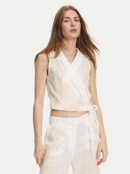 Marella Bluzka Kriss 2513161162 Biały Regular Fit. Białe bluzki damskie Marella, bez wzorów, ze lnu, bez ramiączek. Za 479.99 zł.