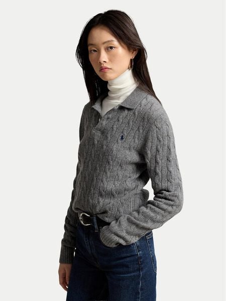 Polo Ralph Lauren Sweter 211972132500 Szary Regular Fit. Szare swetry klasyczne damskie Polo Ralph Lauren, xl, z wełny, bez kołnierzyka. Za 1,199.00 zł.