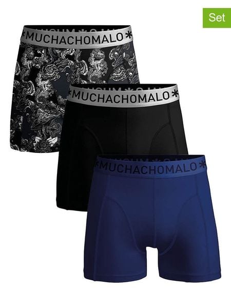 Muchachomalo Bokserki (3 pary) w kolorze czarno-granatowym rozmiar: L. Czarne bokserki męskie Muchachomalo, bez wzorów. Za 105.38 zł.