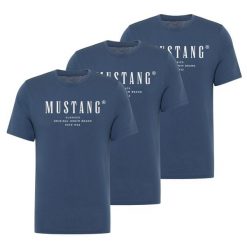 3PAK Męski T-Shirt Mustang Style Alex Dark Denim 1017329 5242. T-shirty męskie Mustang, m, bez wzorów, z denimu, bez kołnierzyka. Za 219.99 zł.