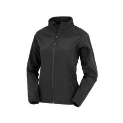 Damska kurtka z recyklingu Result Softshell. Czarne kurtki damskie RESULT, m, bez wzorów, z materiału, bez kaptura. Za 124.45 zł.