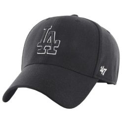 Czapka z daszkiem dla dorosłych 47 Brand MLB Los Angeles Dodgers Cap. Czarne czapki z daszkiem damskie 47 Brand, bez wzorów, z materiału. Za 109.99 zł.