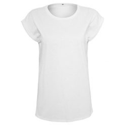 T-shirt Damski Slim Basic. Białe t-shirty damskie BUILD YOUR BRAND, l, bez wzorów, bez kołnierzyka. Za 65.99 zł.