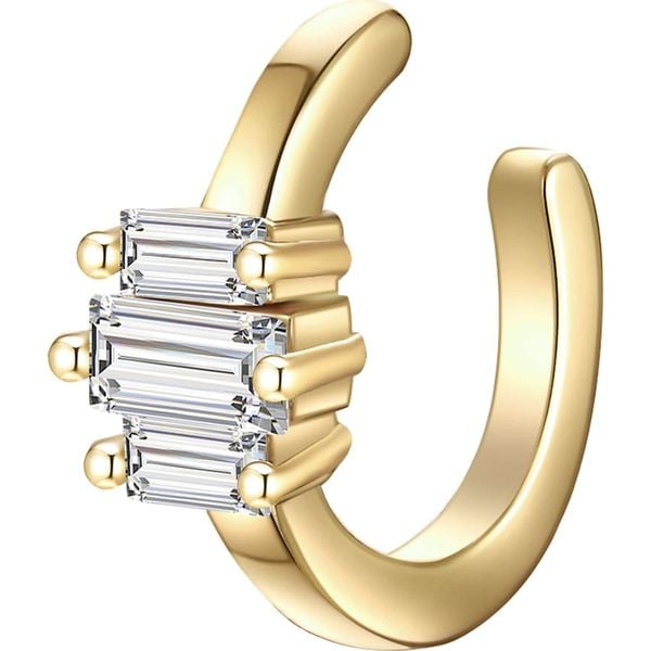 Glanzstücke München Srebrne klamry na ucho srebro wysokiej próby Cyrkonia srebrny Kolczyki 1 ct Damski. Szare kolczyki damskie Glanzstücke München, z cyrkonią, pozłacane. Za 178.49 zł.