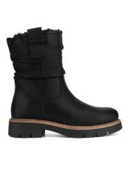 Clara Barson Botki CEO-WS6329-02 Czarny. Czarne botki damskie Clara Barson, z materiału, bez obcasa, na płaskiej podeszwie, bez zapięcia. Za 179.99 zł.
