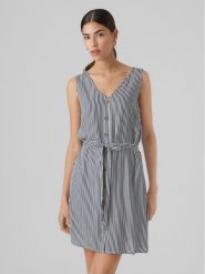 Vero Moda Sukienka letnia Bumpy 10286519 Granatowy Regular Fit. Niebieskie sukienki damskie Vero Moda, na lato, s, bez wzorów, z wiskozy, bez kołnierzyka, bez ramiączek. Za 89.99 zł.