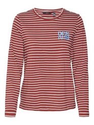 Vero Moda Koszulka "Oya" w kolorze czerwonym rozmiar: S. Czerwone bluzki damskie Vero Moda, s, bez wzorów, z bawełny, bez kołnierzyka. Za 32.90 zł.
