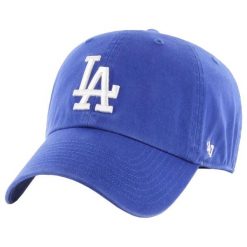 Czapka z daszkiem dla dorosłych 47 Brand MLB Los Angeles Dodgers 47 Clean Up Cap. Niebieskie czapki męskie 47 Brand, bez wzorów, z bawełny, sportowe. Za 186.50 zł.