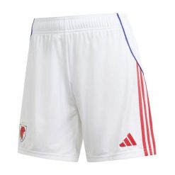 Krótkie spodenki kobiece OL Lyonnes 2025/26. Białe szorty damskie Adidas, bez wzorów, sportowe. Za 213.50 zł.