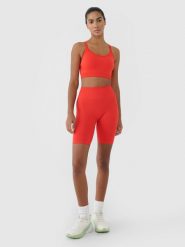 4F Legginsy kolarki bezszwowe treningowe damskie - czerwone M/L. Czerwone legginsy damskie 4f, l, bez wzorów, z dzianiny. W wyprzedaży za 59.99 zł.