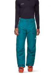 Mammut Spodnie narciarskie "Fall Line HS" w kolorze turkusowym rozmiar: 50. Niebieskie spodnie materiałowe męskie Mammut, bez wzorów. Za 754.95 zł.