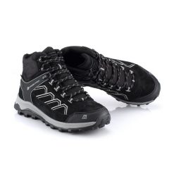Wysokie buty turystyczne skórzane unisex Alpine Pro Wuteve. Czarne buty trekkingowe męskie Alpine Pro, bez zapięcia. W wyprzedaży za 329.00 zł.