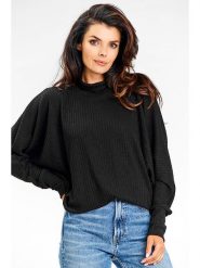 Awama Sweter w kolorze czarnym rozmiar: L/XL. Czarne golfy damskie Awama, l, ze splotem, bez kołnierzyka. Za 83.42 zł.