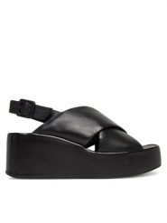 HÖGL Sandały Lucie 9-102500 Czarny. Czarne sandały damskie HÖGL, bez wzorów, ze skóry, bez obcasa, na koturnie. Za 559.99 zł.