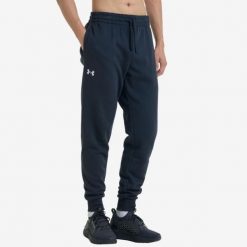 Spodnie dresowe męskie UA Rival Fleece. Czarne spodnie dresowe męskie Under Armour, bez wzorów, z dresówki. Za 219.99 zł.