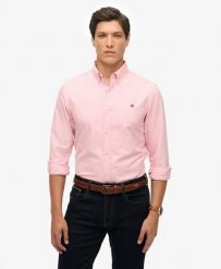 Superdry Classic Oxford Koszula z długim rękawem z bawełny organicznej – krój. Czerwone koszule damskie Superdry., l, bez wzorów, z bawełny, klasyczne, bez kołnierzyka, bez ramiączek. Za 280.80 zł.