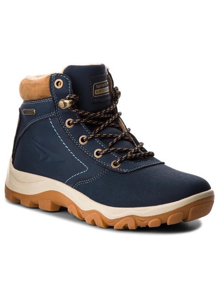 Sprandi Trapery BP40-6246Y Granatowy. Niebieskie trapery damskie Sprandi, ze skóry, bez obcasa. Za 169.99 zł.