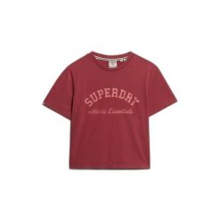 Damska koszulka o luźnym kroju Superdry Athletic Essentials. Brązowe bluzki damskie Superdry., bez wzorów, bez kołnierzyka, bez ramiączek. W wyprzedaży za 131.90 zł.