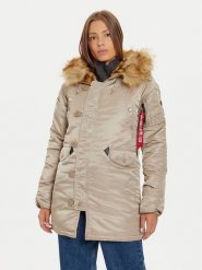 Alpha Industries Parka 113007 Brązowy Regular Fit. Brązowe parki damskie Alpha Industries, m, bez wzorów, z syntetyku. Za 729.99 zł.