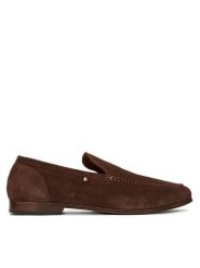 Tommy Hilfiger Półbuty Hilfiger Flexible Suede Loafer FM0FM05496 Brązowy. Brązowe półbuty męskie Tommy Hilfiger, ze skóry, bez zapięcia. Za 459.99 zł.