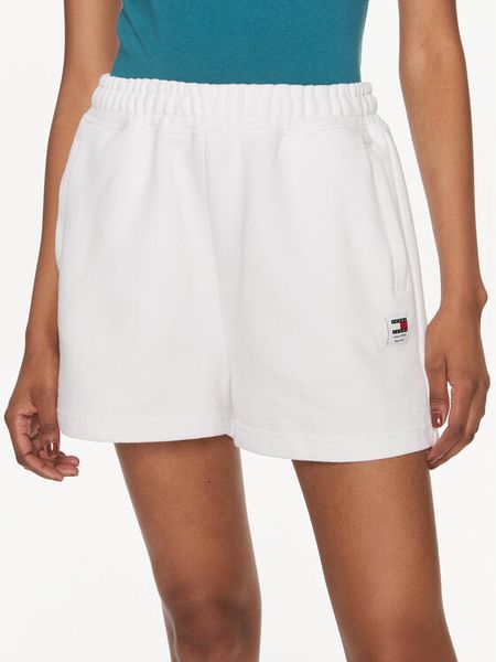Tommy Jeans Szorty sportowe New Cls DW0DW17772 Biały Relaxed Fit. Białe spodenki sportowe damskie Tommy Jeans, xl, z bawełny. Za 329.99 zł.