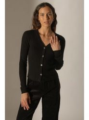 Perfect Cashmere Kaszmirowy kardigan "Livia" w kolorze czarnym rozmiar: L. Czarne kardigany damskie Perfect Cashmere, l, bez wzorów, z kaszmiru. Za 267.92 zł.