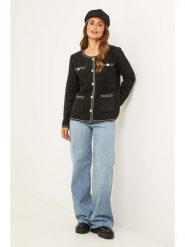 Soft Cashmere Kurtka przejściowa w kolorze czarnym rozmiar: 40/42. Czarne kurtki damskie Soft Cashmere, z aplikacjami, z kaszmiru, bez kaptura. Za 126.15 zł.