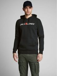 Jack & Jones Bluza Corp Old Logo 12137054 Czarny Regular Fit. Czarne bluzy bez kaptura męskie Jack & Jones, m, z bawełny. Za 119.99 zł.