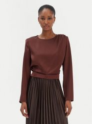 Rinascimento Bluzka CFC0126404003 Brązowy Regular Fit. Brązowe bluzki damskie RINASCIMENTO, m, bez wzorów, z syntetyku, bez ramiączek. Za 189.99 zł.