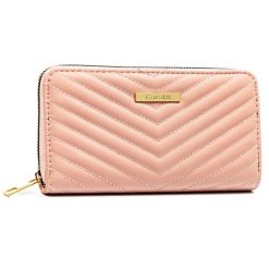 Różowy, duży portfel damski ze skóry ekologicznej w jodełkę zamykany suwakiem - 4U Cavaldi. Czerwone portfele damskie 4U Cavaldi, bez wzorów, ze skóry ekologicznej. Za 45.00 zł.