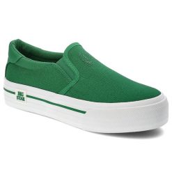 Zielone Tenisówki Big Star Sportowe Obuwie Damskie. Zielone trampki i tenisówki damskie Big Star, bez wzorów, z gumy. Za 109.00 zł.