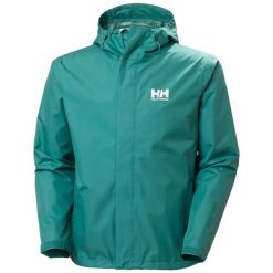 Kurtka wodoodporna z kapturem Helly Hansen Seven J. Zielone kurtki męskie Helly Hansen, na lato, xl, bez wzorów, z materiału, z kapturem. Za 488.50 zł.