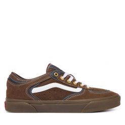 Tenisówki Vans. Brązowe trampki i tenisówki męskie Vans, bez wzorów, bez zapięcia. Za 399.99 zł.