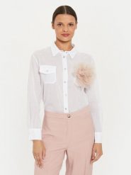 ViCOLO Koszula TB2710 Biały Regular Fit. Białe koszule damskie ViCOLO, bez wzorów, z bawełny, bez kołnierzyka, bez ramiączek. Za 339.99 zł.