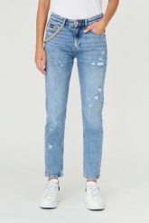 JUST CAVALLI Błękitne jeansy Super Slim Chain. Niebieskie jeansy damskie Just Cavalli. W wyprzedaży za 899.99 zł.