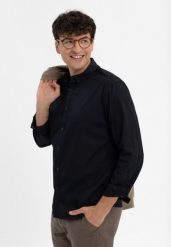 Koszula z długim rękawem K-UPLO. Czarne koszule męskie Volcano, m, bez wzorów, z bawełny, bez kołnierzyka, bez ramiączek. Za 149.99 zł.