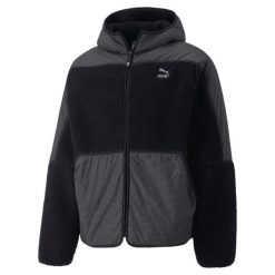 Kurtka z kapturem Puma Sherpa. Czarne kurtki męskie Puma, xs, bez wzorów, z materiału, z kapturem. Za 494.00 zł.