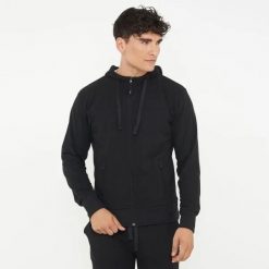 Bluza z kapturem z bawełny ZIPPY czarna. Czarne bluzy z kapturem męskie Legea, m, z bawełny. Za 108.00 zł.