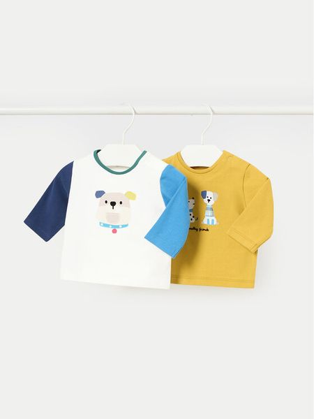 Mayoral Komplet bluzek 2029 Kolorowy Regular Fit. T-shirty chłopięce Mayoral, bez wzorów, z bawełny, bez ramiączek. Za 69.99 zł.