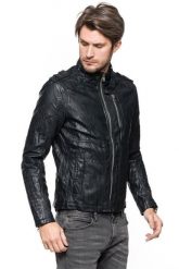 KURTKA SKÓRZANA TOM TAILOR LEATHER-LOOK BIKER JACKET 3721883.00.12 COL. 2578. Czarne kurtki męskie Tom Tailor, l, bez wzorów, ze skóry ekologicznej, klasyczne, bez kaptura. Za 149.99 zł.