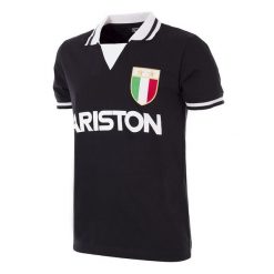Koszulka retro piłkarska dla dorosłych - Juventus 1986-87 Gość - Czarna. Czarne t-shirty sportowe męskie COPA FOOTBALL, m, bez ramiączek, do piłki nożnej. Za 339.19 zł.