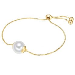 Lulu & Jane Mosiadz Sztuczna perła Bransoletki 1 ct Damski. Białe bransoletki damskie Lulu & Jane, pozłacane. Za 149.99 zł.