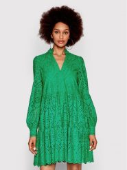 YAS Sukienka codzienna Holi 26027162 Zielony Relaxed Fit. Zielone sukienki damskie YAS, na co dzień, xxl, bez wzorów, z bawełny, bez kołnierzyka, bez ramiączek, proste. Za 219.99 zł.