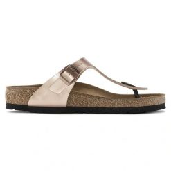 Birkenstock Gizeh BF Japonki damskie. Brązowe klapki damskie Birkenstock, bez wzorów, ze skóry, bez obcasa. Za 339.99 zł.