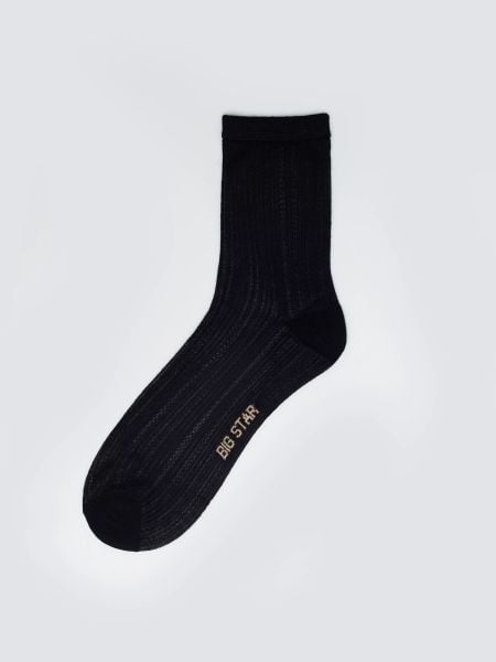 Skarpety damskie ażurowe z wizkozy czarne Holy 906. Czarne skarpetki damskie Big Star, w ażurowe wzory, z materiału. Za 19.99 zł.