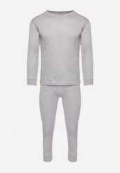 Jasnoszara Piżama Komplet Bluza i Kalesony Delwinea. Szare bluzy bez kaptura męskie Born2be, l, bez wzorów, z bawełny, bez ramiączek. Za 59.99 zł.