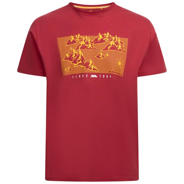 T-shirt Trespass Manny. Czerwone t-shirty męskie Trespass, l, bez wzorów, z bawełny, bez kołnierzyka. Za 127.00 zł.
