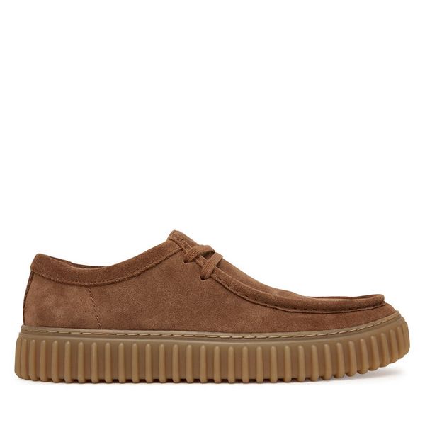 Półbuty Clarks. Brązowe półbuty męskie Clarks, bez zapięcia. Za 349.99 zł.